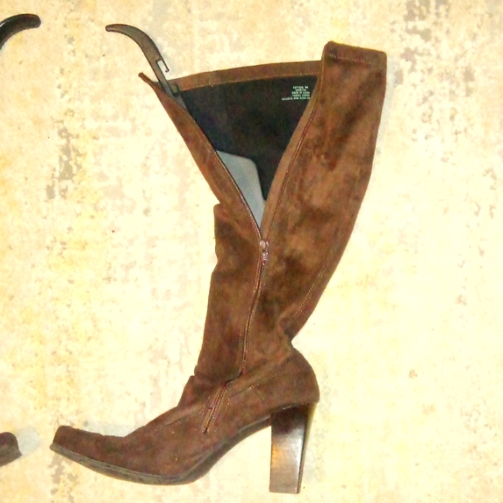 "FRANCO SARTO" Dark brown KNEE high zip-up 8" high heel boots SIZE: 8 @SEE PICS - Picture 4 of 8